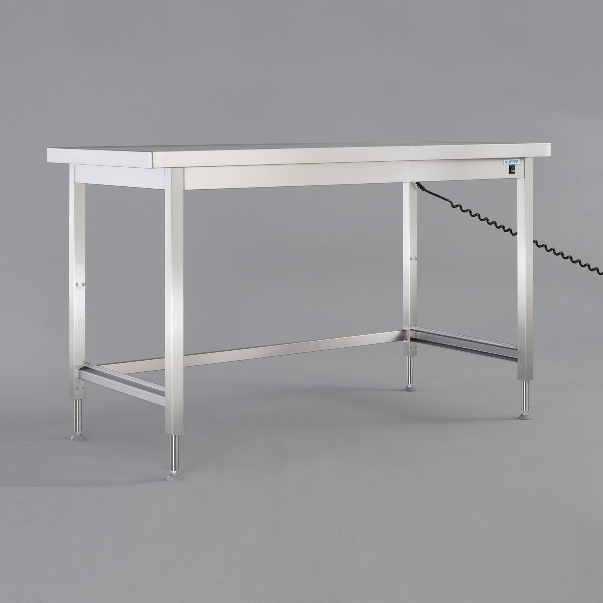 Edelstahl Arbeitstisch Küchentisch Tisch Höhenverstellbar mit Aufkantung Silber 