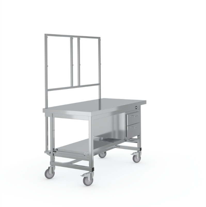 Table de conditionnement mobile hauteur variable